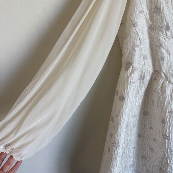 Cider Corset Top Puff Sleeve Floral Mini Dress Whimsy Fairy Bridal - Picture 6 of 11